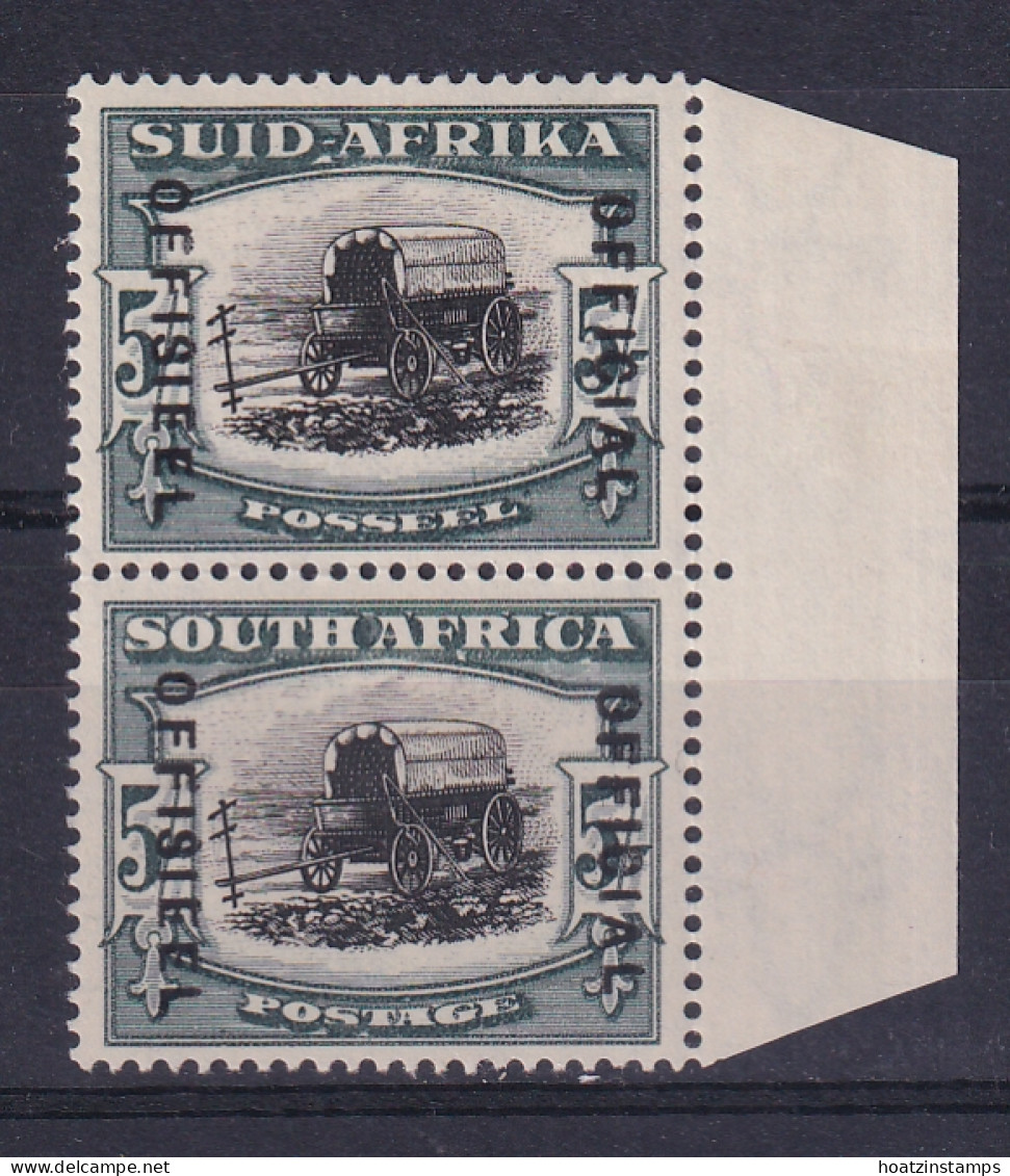 South Africa: 1935/49   Official - Ox-wagon   SG O26    5/-   MH Pair - Officials