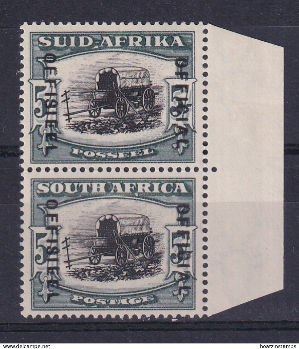 South Africa: 1935/49   Official - Ox-wagon   SG O26    5/-   MH Pair - Servizio