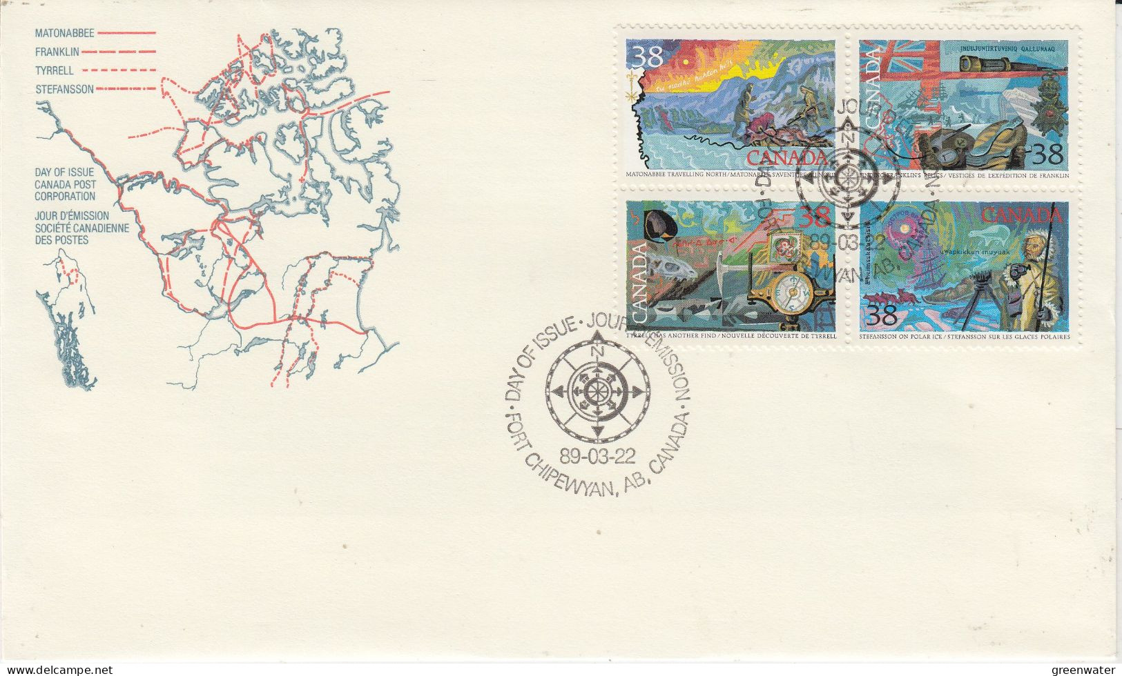 Canada 1989 Polar Expeditions 4v FDC Ca 22.3.1989 (CN169B) - 1981-1990