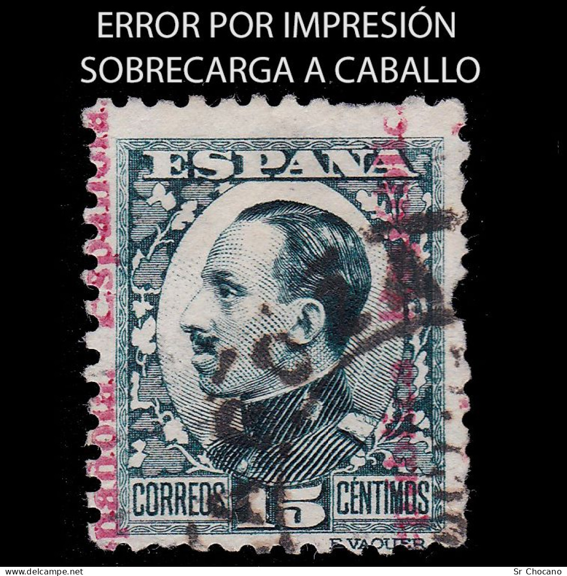 ERROR SOBRECARGA A CABALLO.1931.15c.Usado.Edifil.596e - Variétés & Curiosités