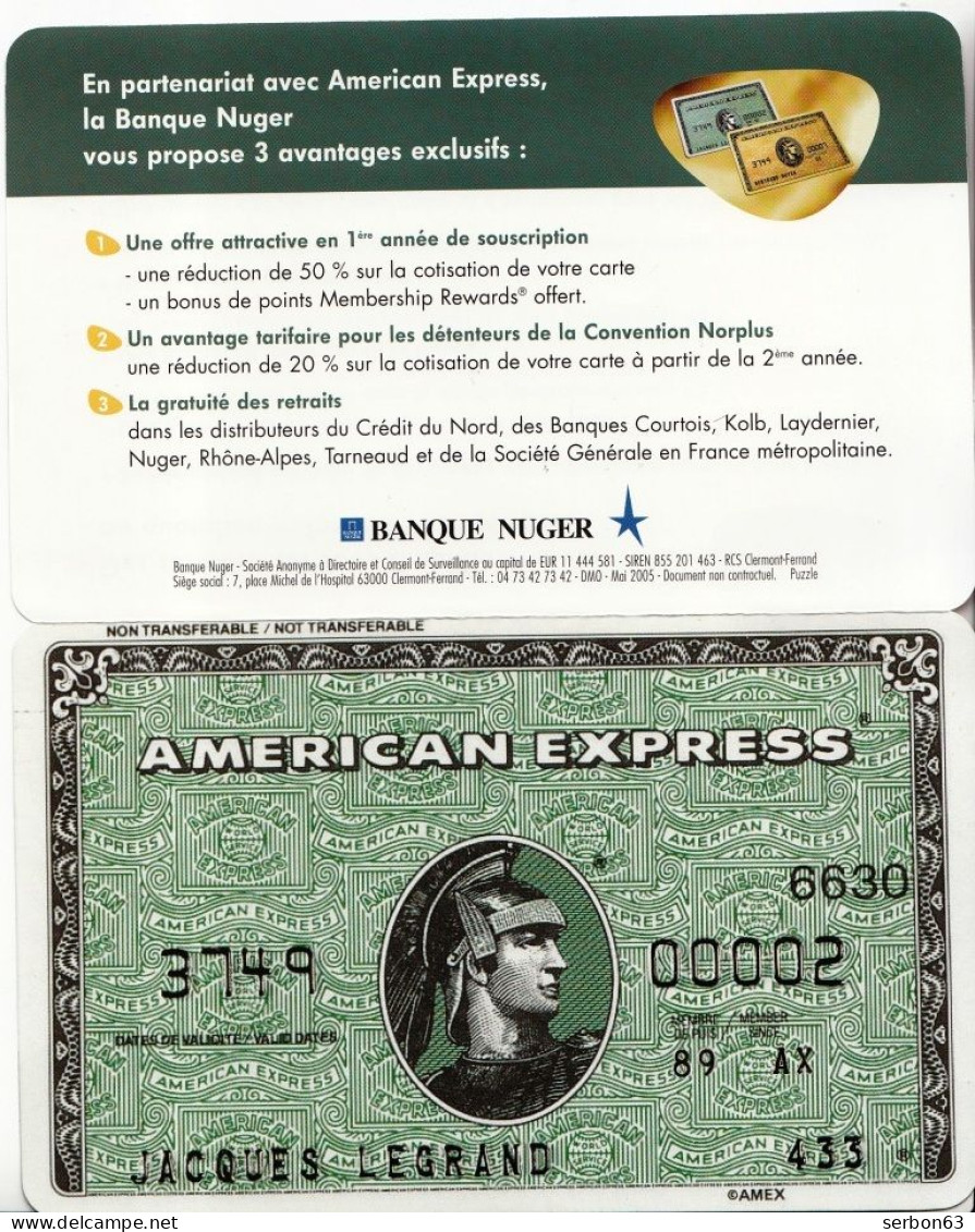 1 SPÉCIMEN VRAIE FAUSSE MONNAIE CARTE AMERICAN EXPRESS DÉPLIANT 16X10cm SUR 2 FACES DOCUMENT PUBLICITAIRE FICTIF - Ficción & Especímenes