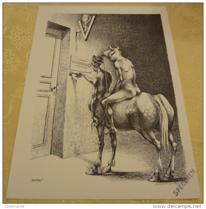 Illustration Spécimen - Claude Serre - Vétérinaire, Médecine - Format 37.5 X 27 Cm - Serigraphies & Lithographies
