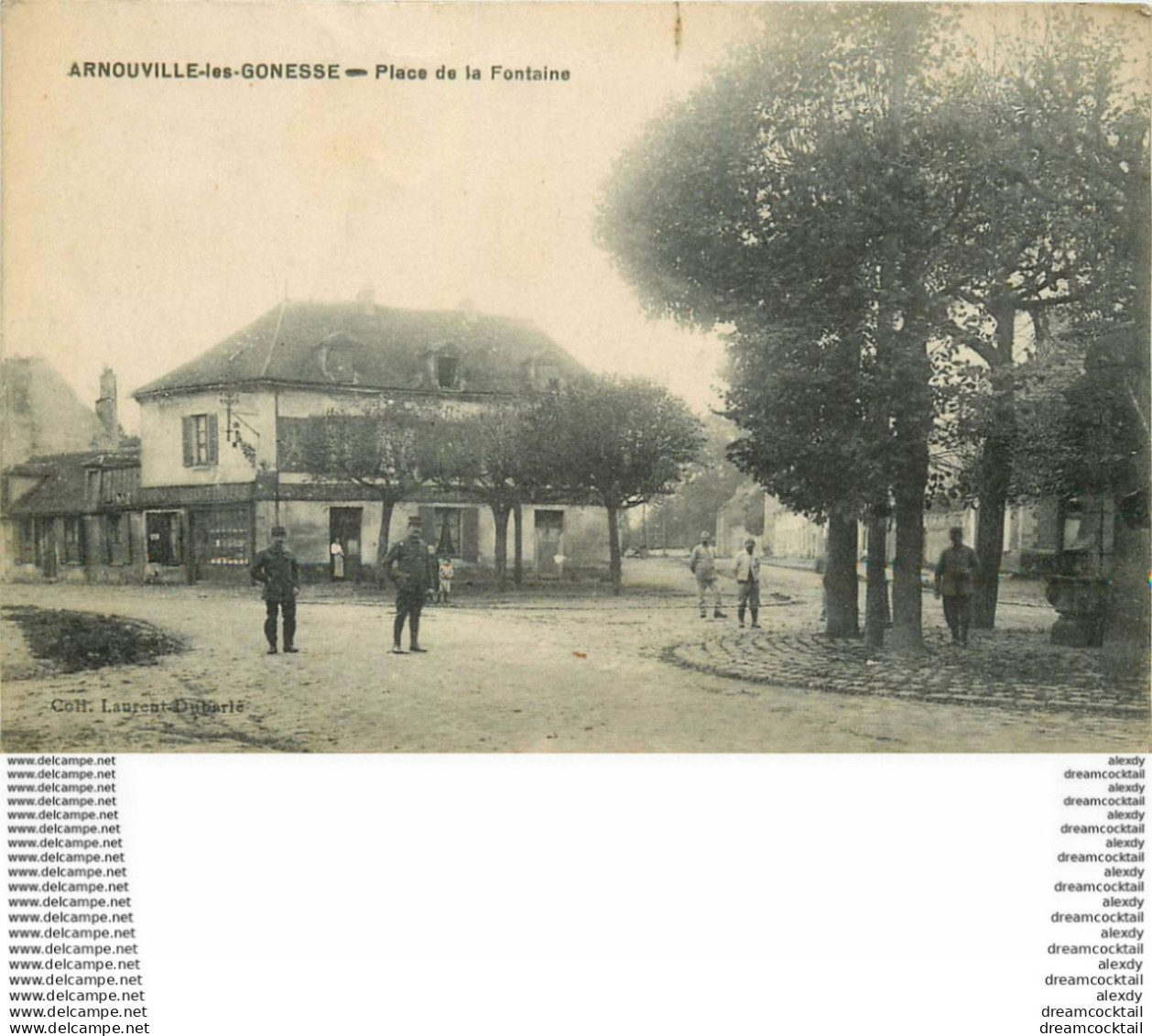 95 ARNOUVILLE-LES-GONESSE GONESSES. Epicerie Et Vins Place De La Fontaine Animée 1917 - Arnouville Les Gonesses