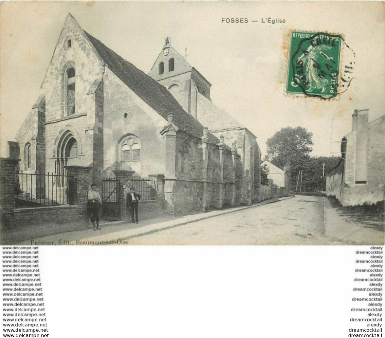 95 FOSSES. L'Eglise Et Le Facteur 1913 - Fosses