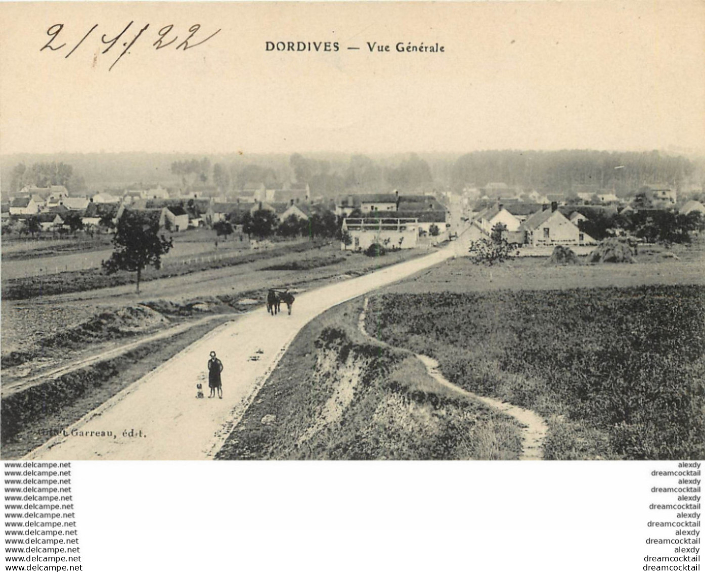 (D) 2 X Cpa 45 DORDIVES. Route Du Village Et Hameau Du Pont 1922 - Dordives