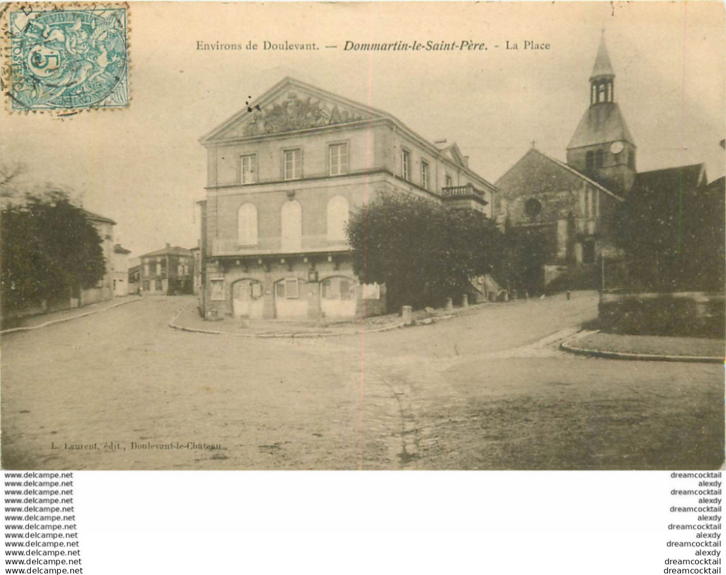 (D) 52 DOMMARTIN-LE-SAINT-PERE. La Place 1904 - Doulevant-le-Château