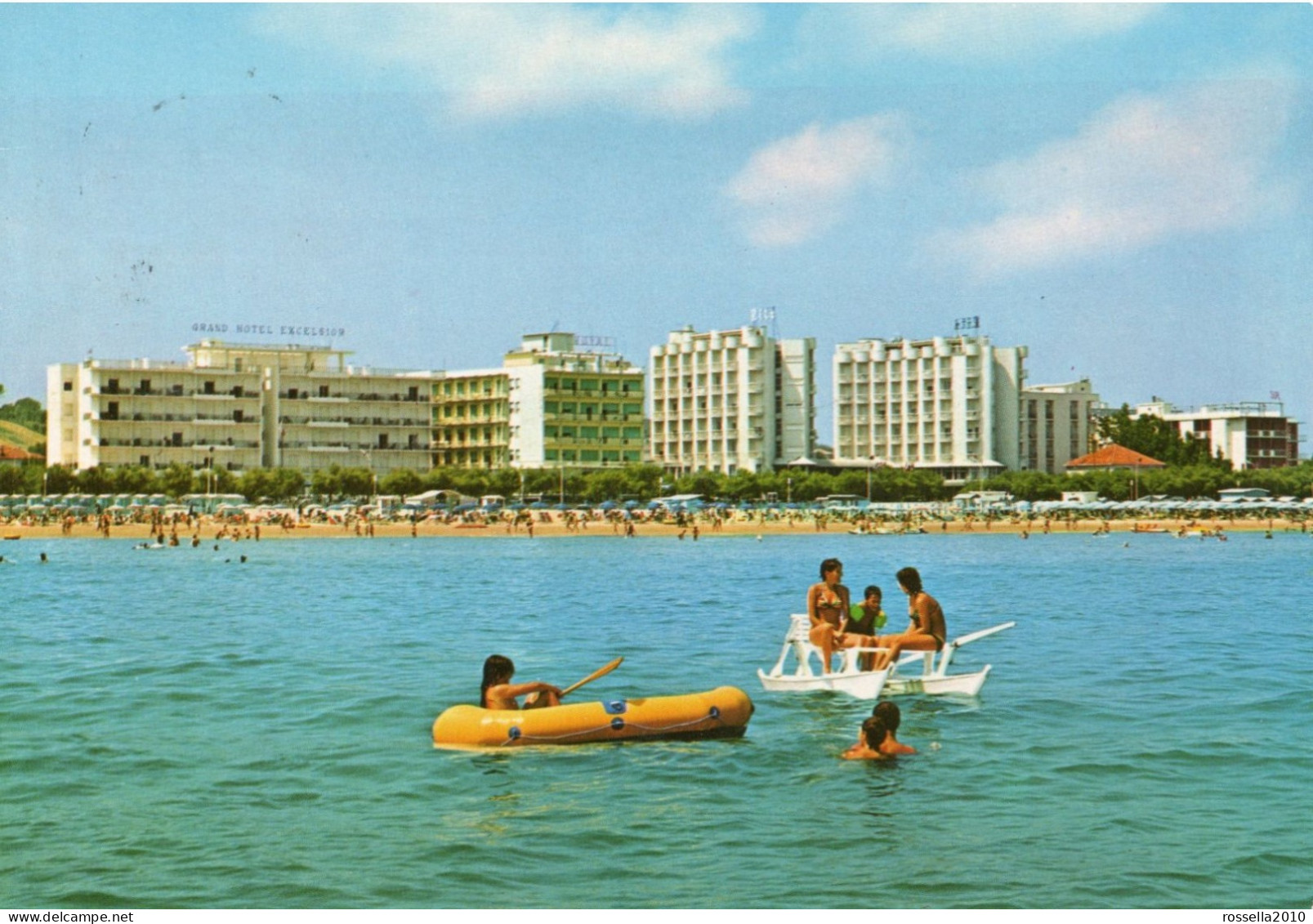 CARTOLINA ANIMATA 1995 ITALIA ANCONA SENIGALLIA GRANDI ALBERGHI SPIAGGIA Italy Postcard ITALIEN Ansichtskarten - Senigallia