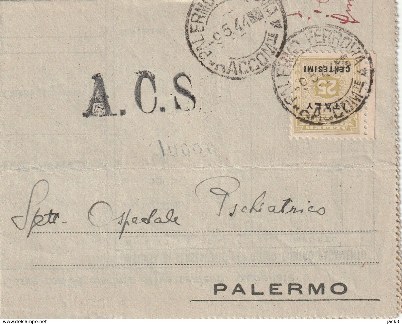 PIEGO - AMGOT 25CENT - Anglo-american Occ.: Sicily