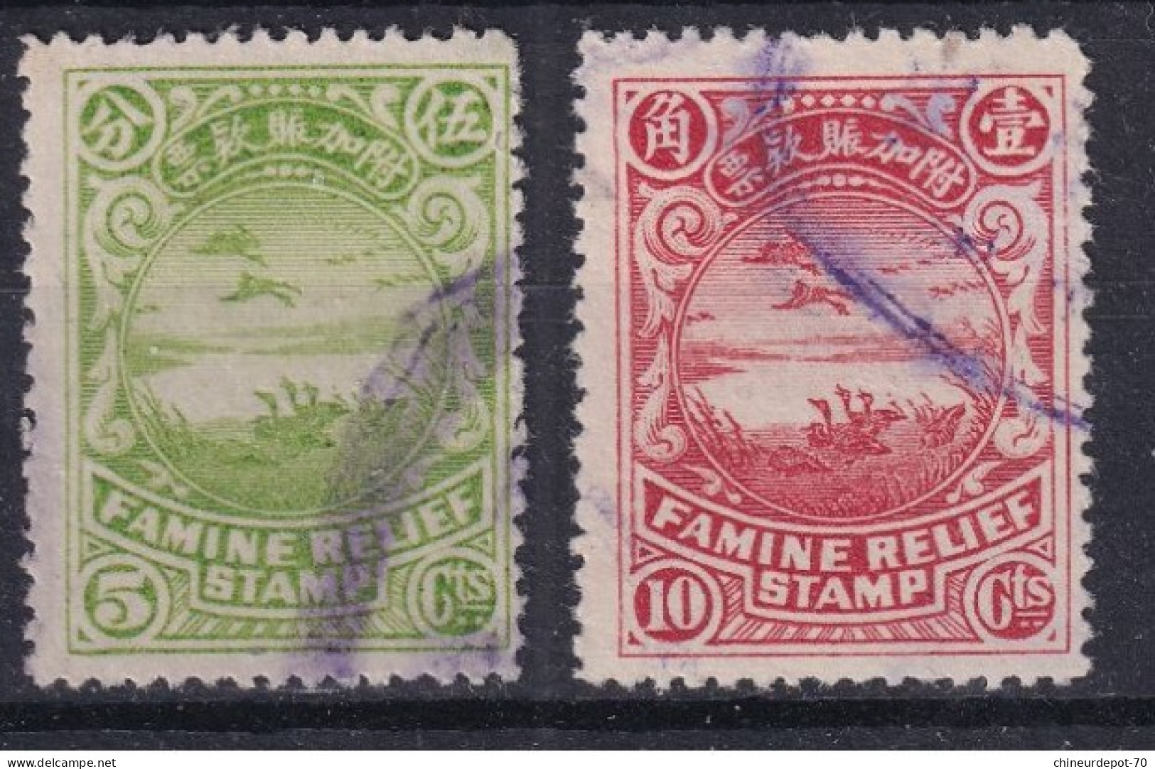 Lot D'ancien Timbres Japon Nippon Telegraphs Famine Relief Stamp Japan - Lots & Serien