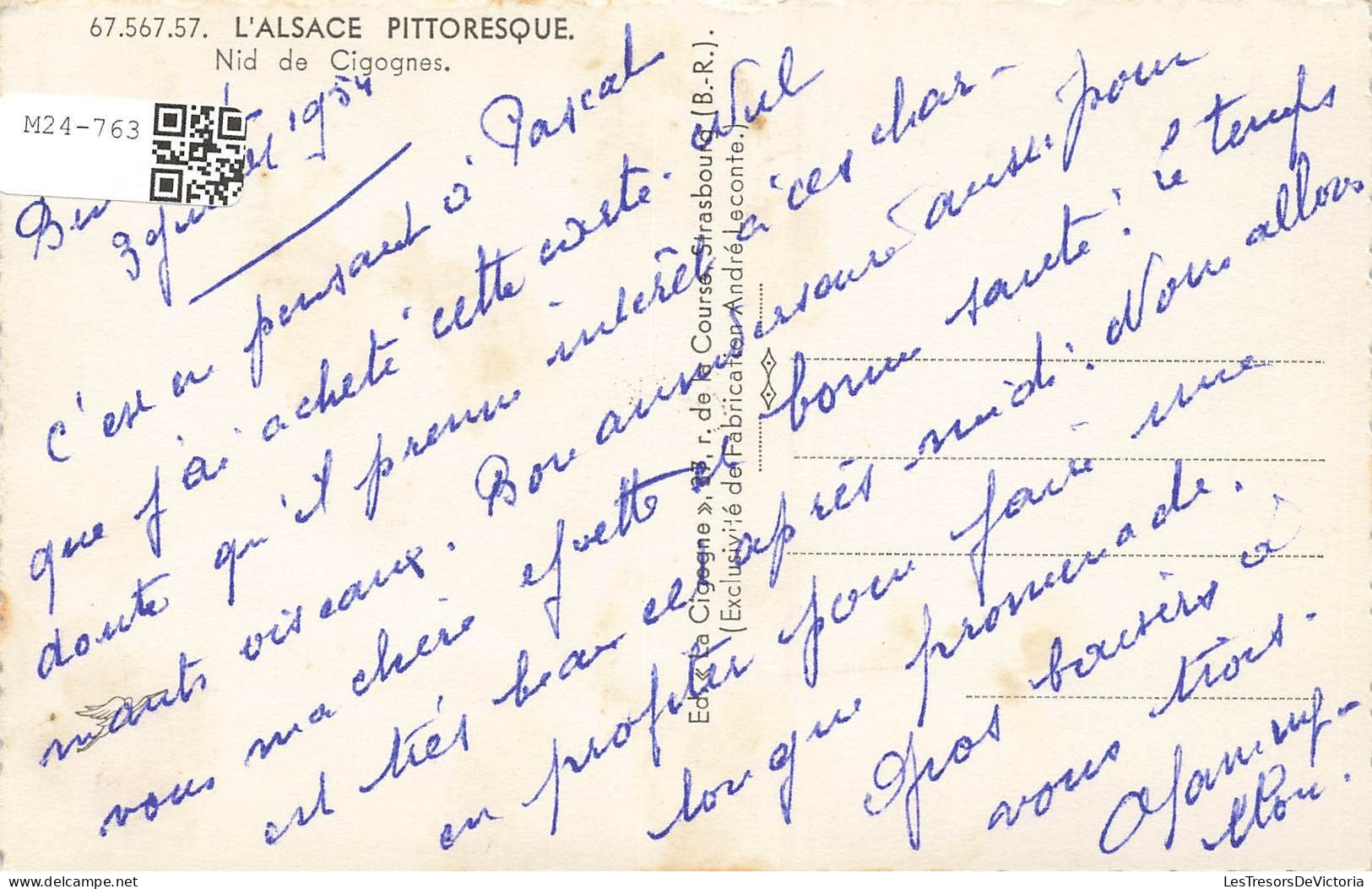 FRANCE - Alsace - L'Alsace Pittoresque - Un Nid De Cigognes - Carte Postale Ancienne - Alsace