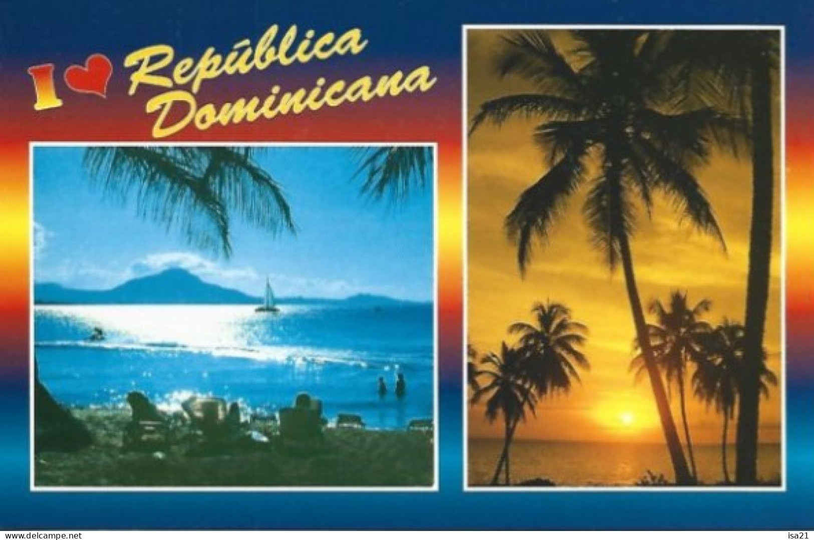 Carte Postale: Grand Format: I LOVE REPUBLICA DOMINICANA: Vues De La Plage. - Dominikanische Rep.