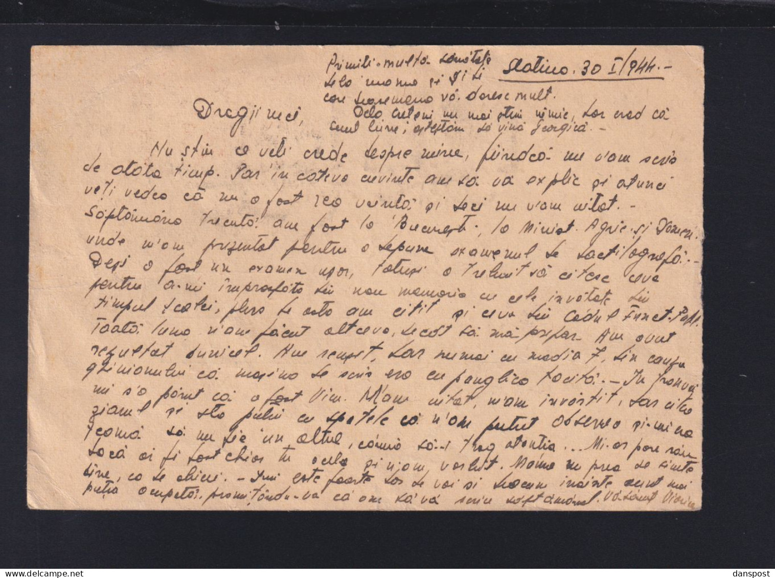 Rumänien Romania GSK Mit ZuF 1944 Statina Nach Chisinau Zensur - Lettres 2ème Guerre Mondiale