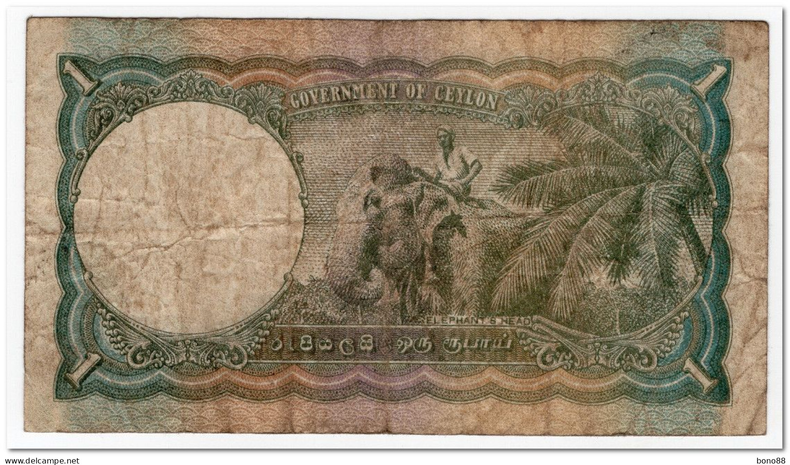 CEYLON,1 RUPEE,1942,P.34,aF - Sri Lanka