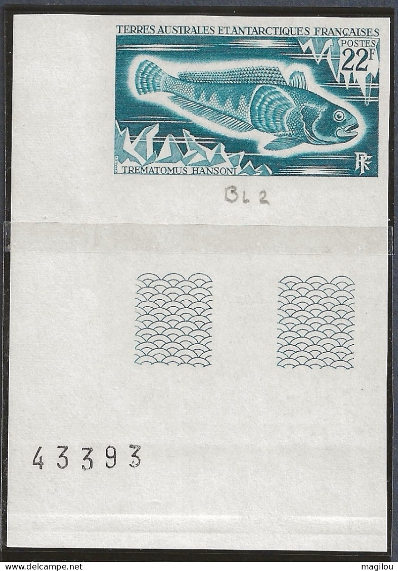 Essai De Couleur Taaf/fsat Poisson Yvert 43  MNH ** - Non Dentelés, épreuves & Variétés