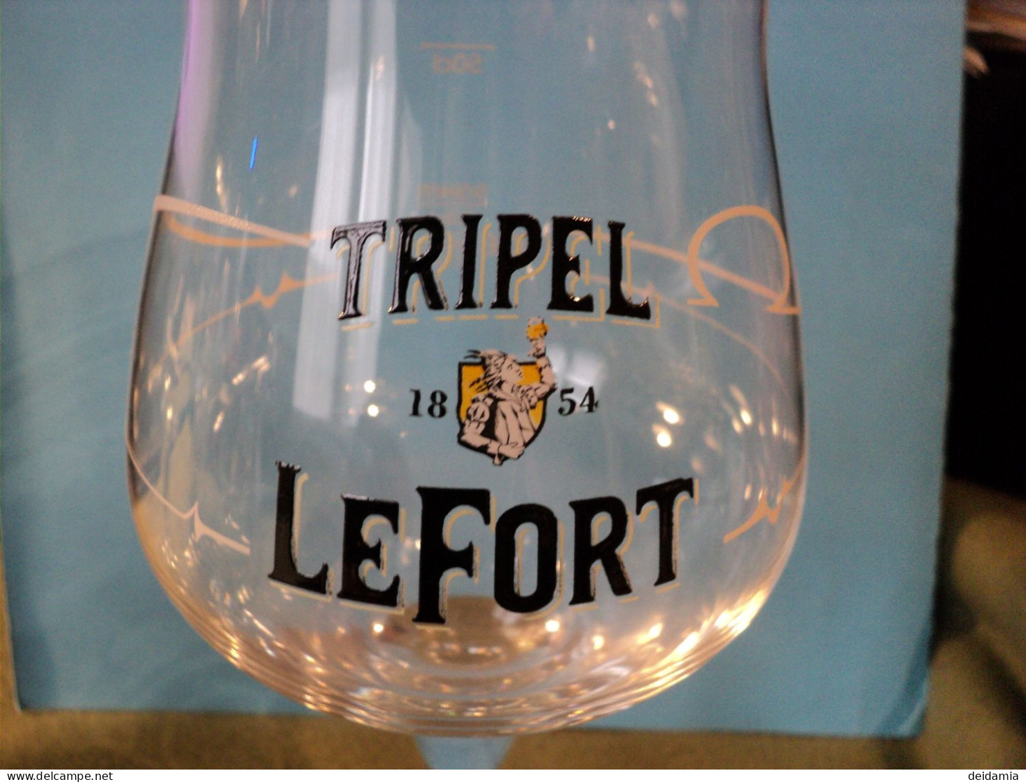 VERRE A BIERE LEFORT TRIPEL. 50 CL. 1854 PIED OUVRAGE. - Glasses