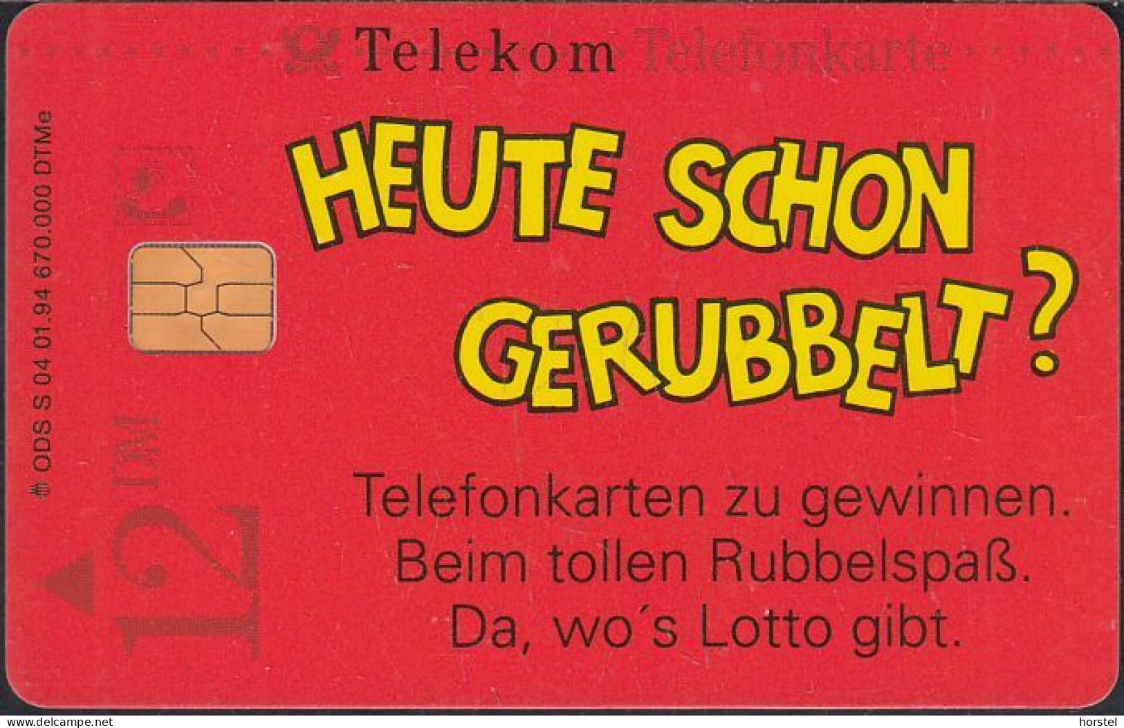 GERMANY S04/94 Comic: Rubbel-Spass  - Lotterie - Mona Lisa - S-Series: Schalterserie Mit Fremdfirmenreklame