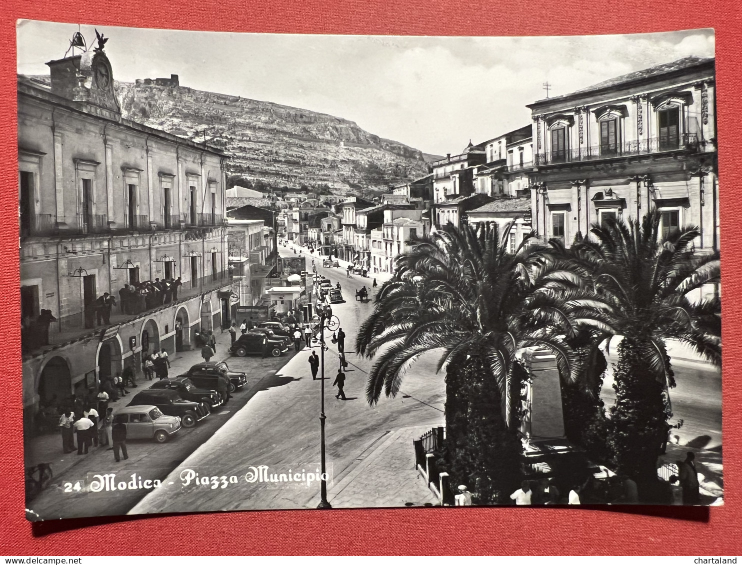 Cartolina - Modica ( Ragusa ) - Piazza Municipio - 1959 - Ragusa