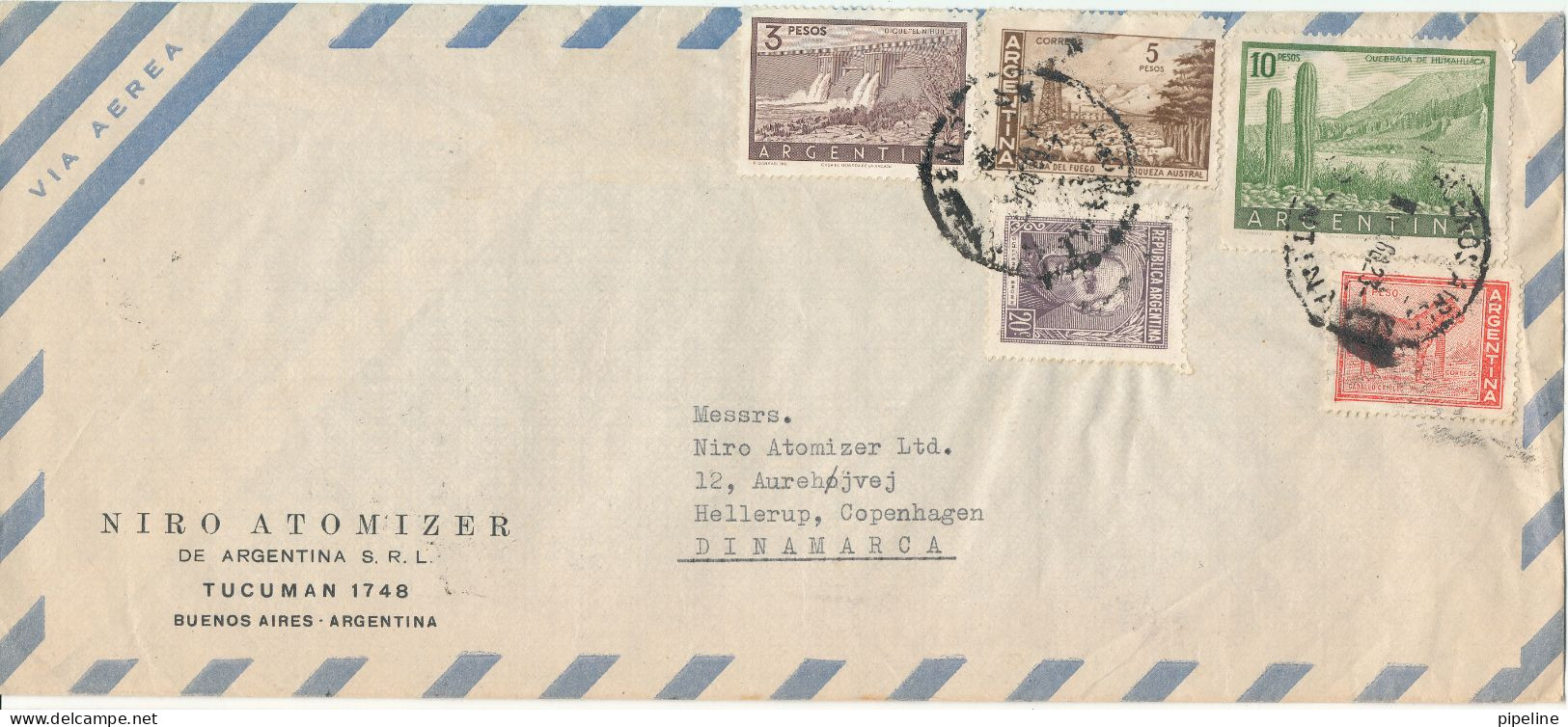 Argentina Air Mail Cover Sent To Denmark 1960 - Luftpost