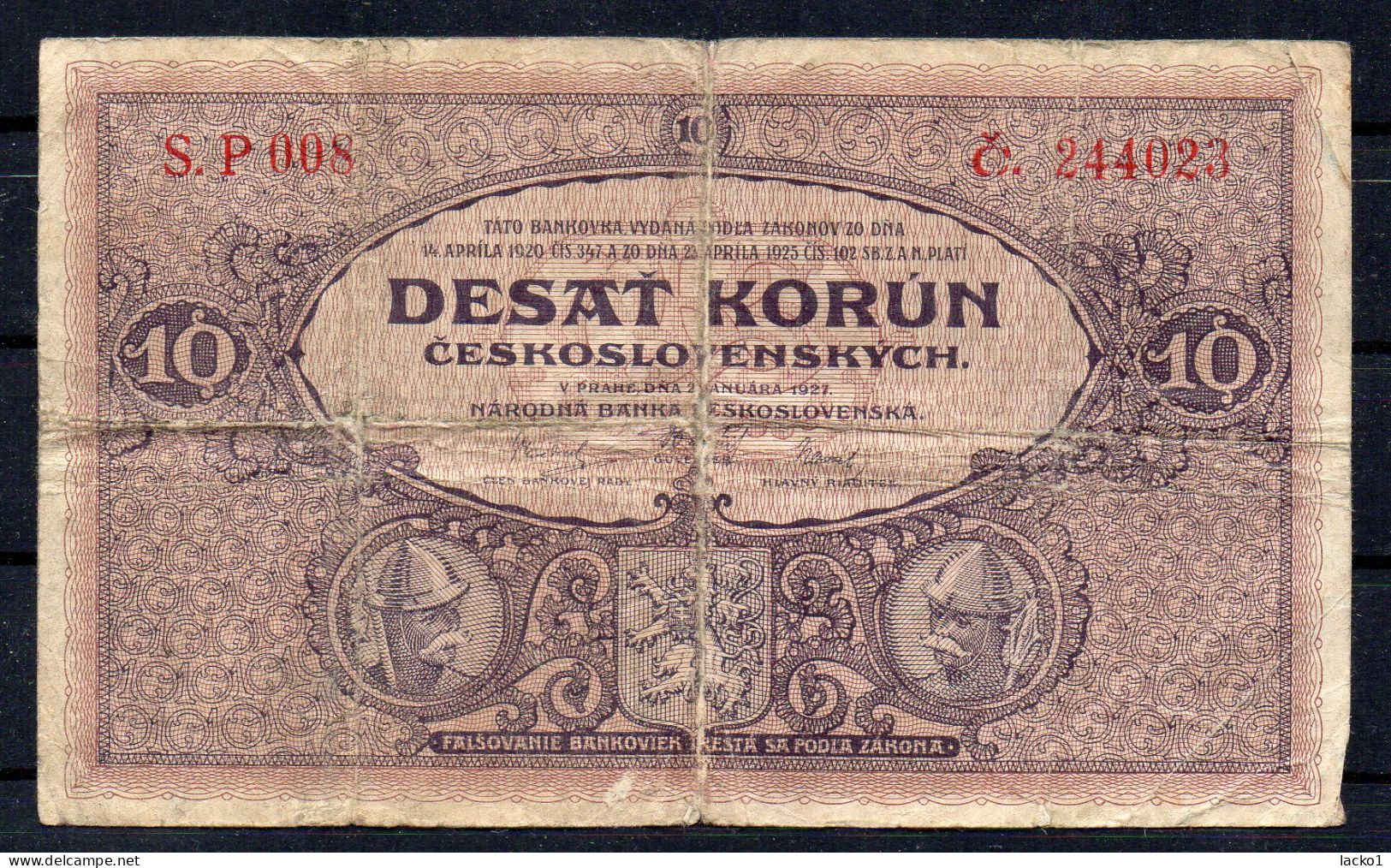 CZEHOSLOVAKIA 1927 , SERIAL  " P " NO PERFORATION - Checoslovaquia