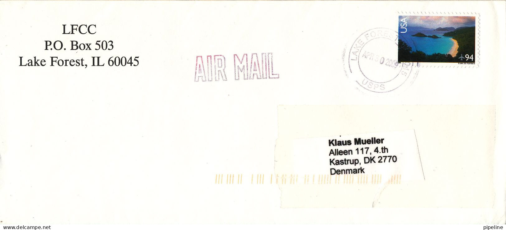 USA Cover Sent Air Mail To Denmark 30-4-2009 Single Franked - Briefe U. Dokumente