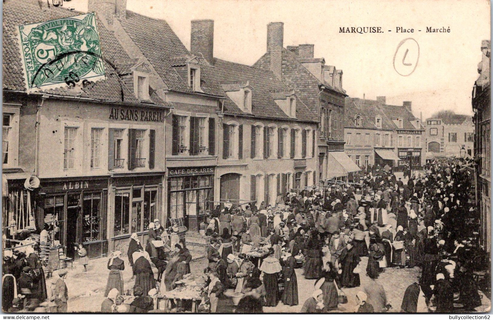 CPA - SELECTION  -  MARQUISE  -  Place - Marché - Marquise