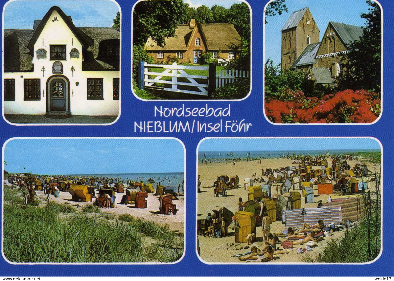 05140 - Nordseebad NIEBLUM Auf Föhr - MBK Mit Friesenhäusern, Strand Und Kirche - Föhr