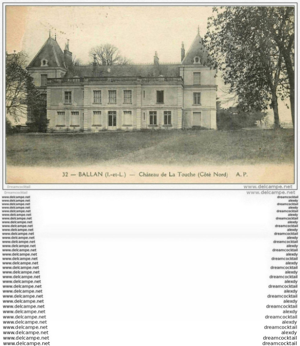 37 BALLAN. Château De La Touche (blanc Coin Gauche).... - Ballan-Miré