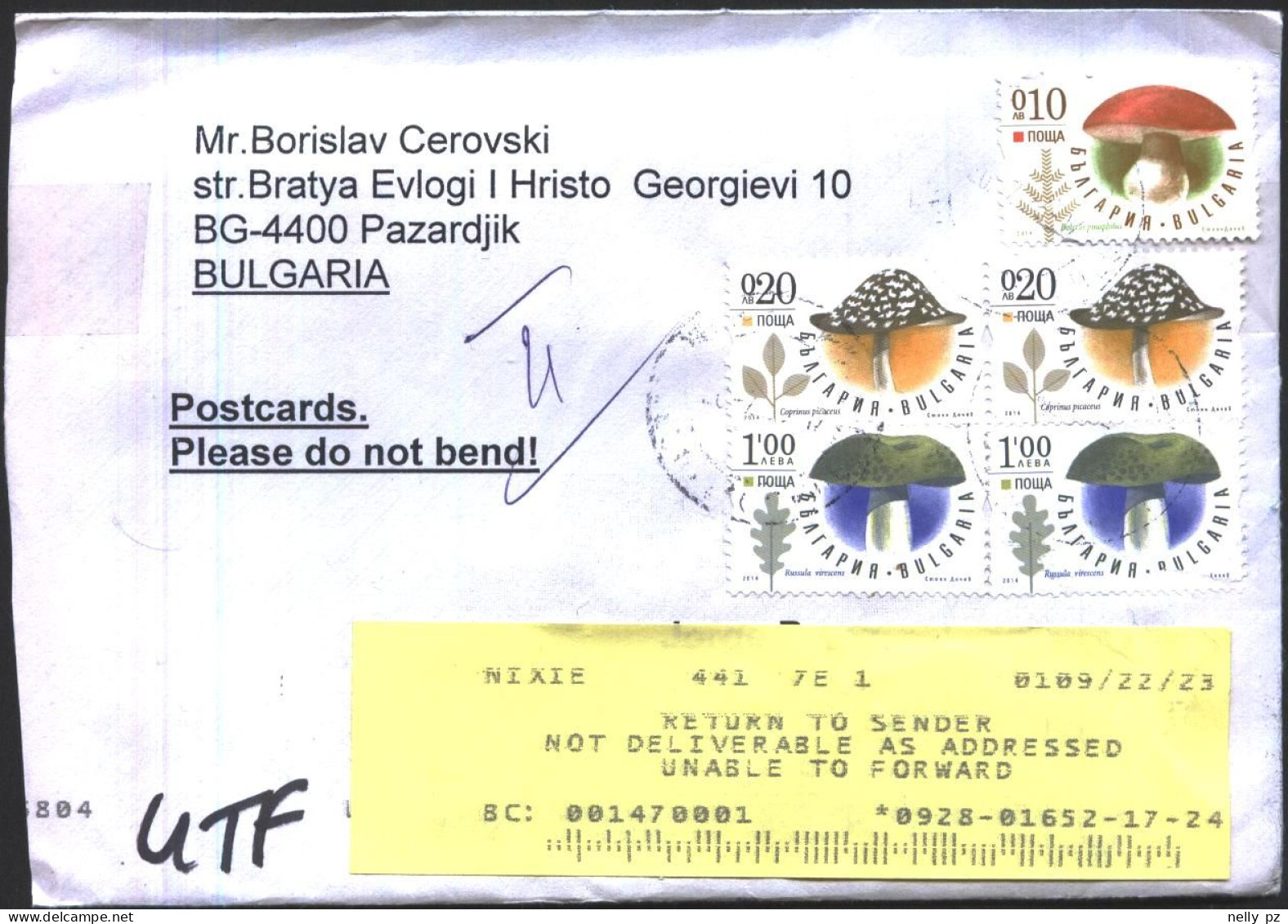 Mailed Cover With Stamps Flora Mushrooms 2014 From Liechtenstein - Covers & Documents