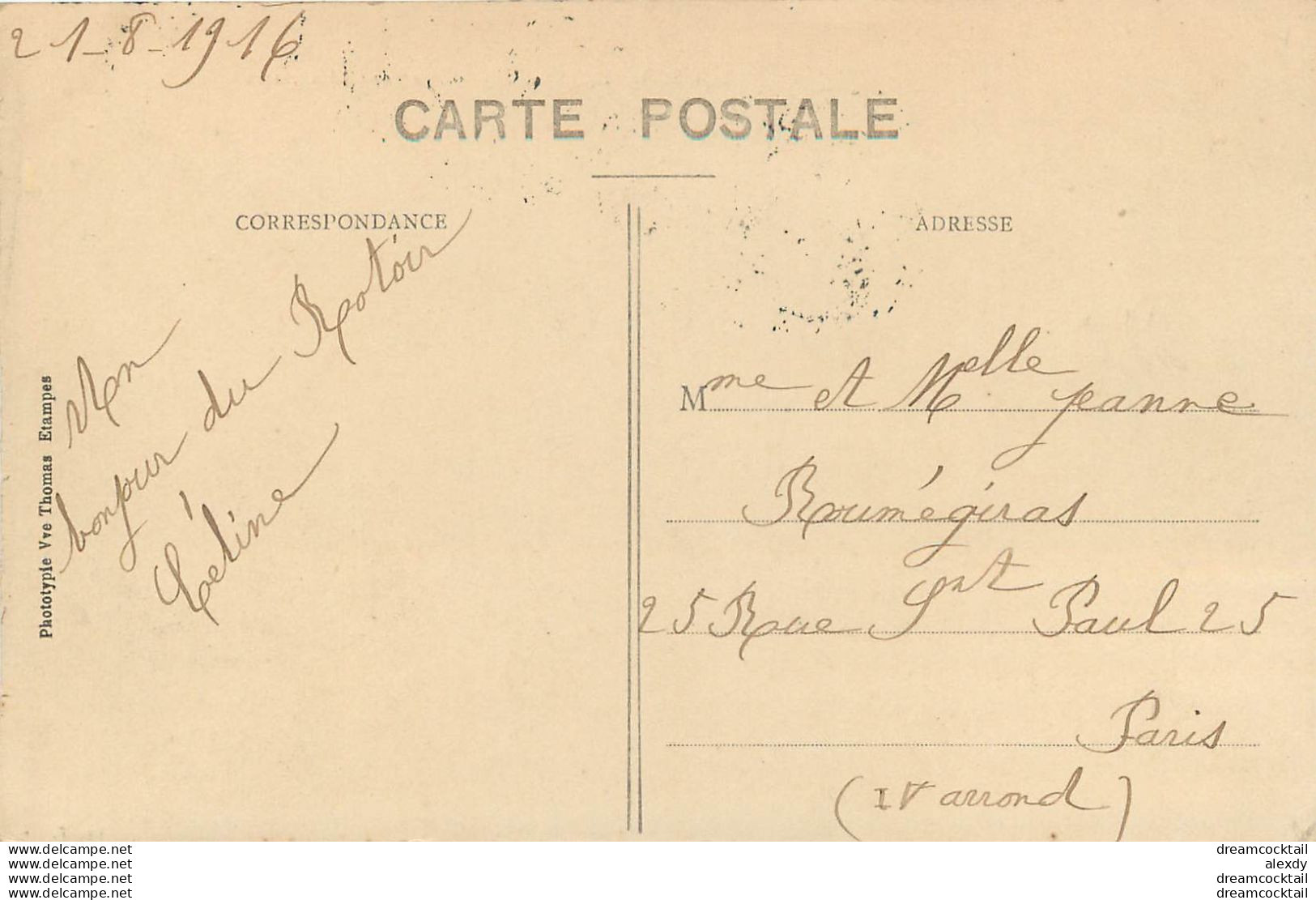 91 BOISSY-LE-SEC. Boucherie Charcuterie "MARTIN DUPEU" Rue Des Châtaigniers 1916 Carte Rare Sur Delcampe... - Boissy-la-Rivière