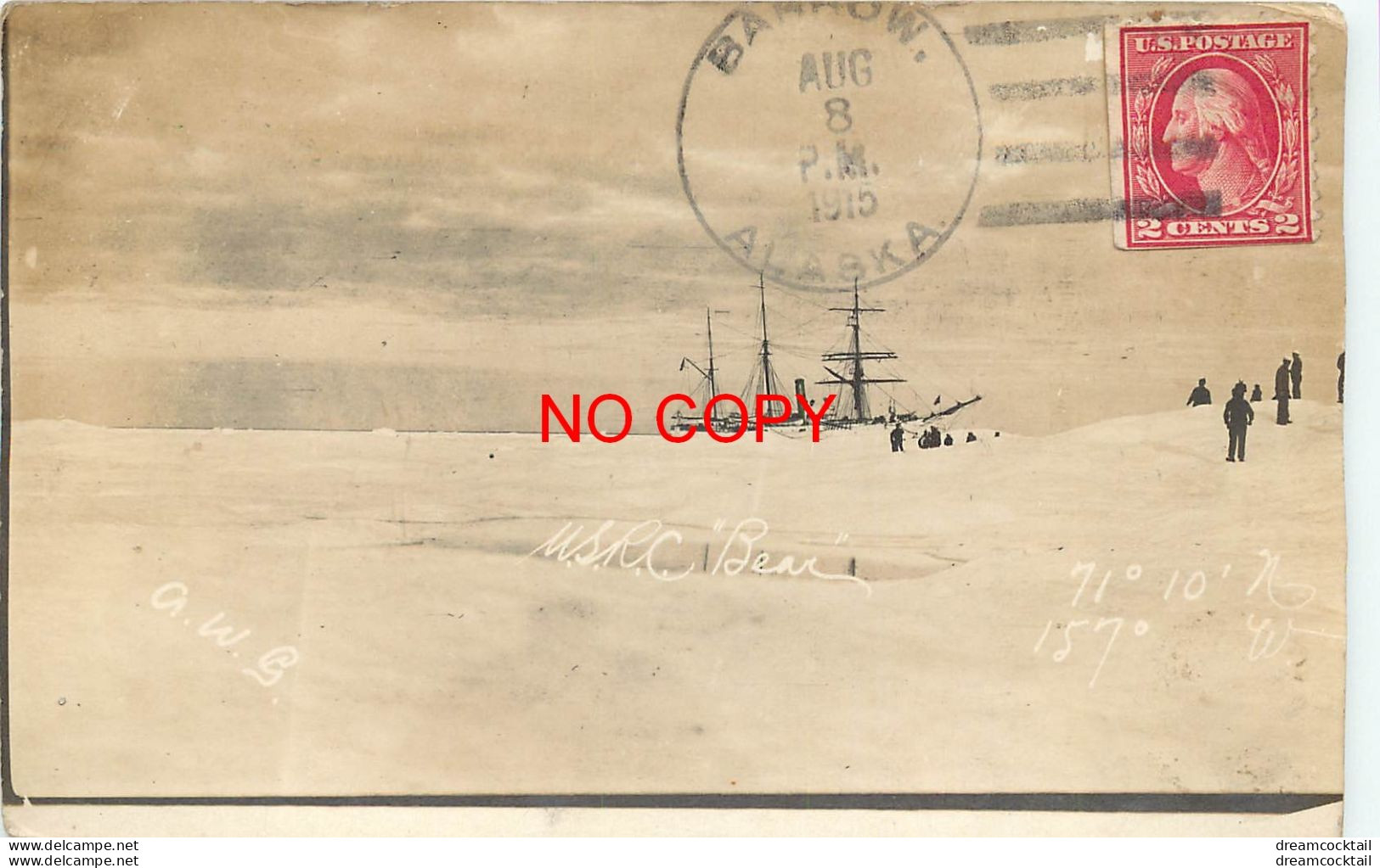 (B&P) Photo Cpa ALASKA. Barrow Navire Bloqué Dans La Glace 1915 Carte Rare - Autres & Non Classés