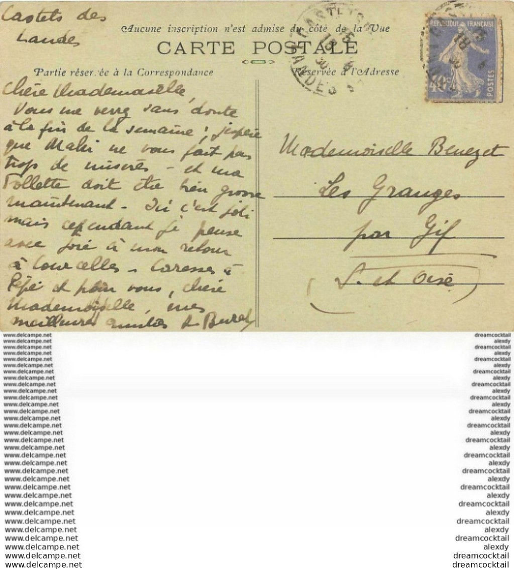 WW 40 CASTETS-DES-LANDES. Berger Et Son Troupeau De Moutons 1930 Carte Assez Rare... - Castets