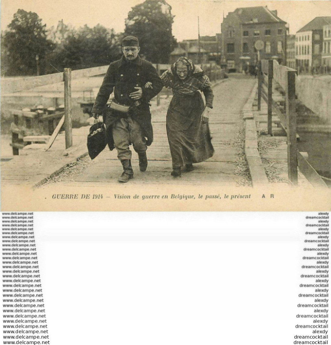 WW BELGIQUE Guerre 1914. Le Passé Et Le Présent Traversant Un Pont... Impeccable Et Vierge - Colecciones Y Lotes