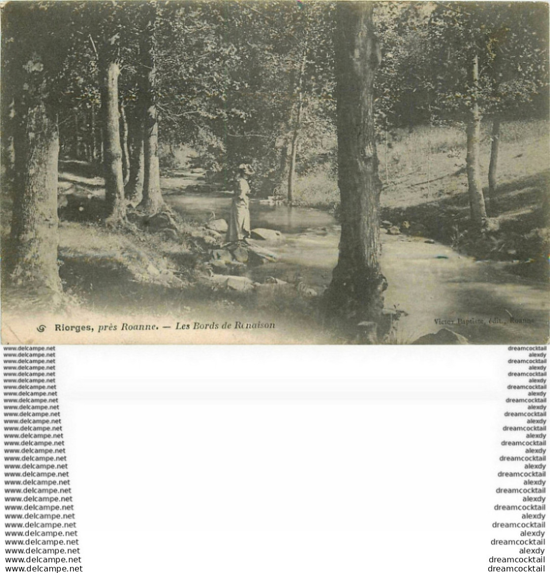 WW 2 Cpa 42 RIORGUES Et ROANNE. Elégante Sur Les Bords De Renaison Et Promenade Populle - Riorges