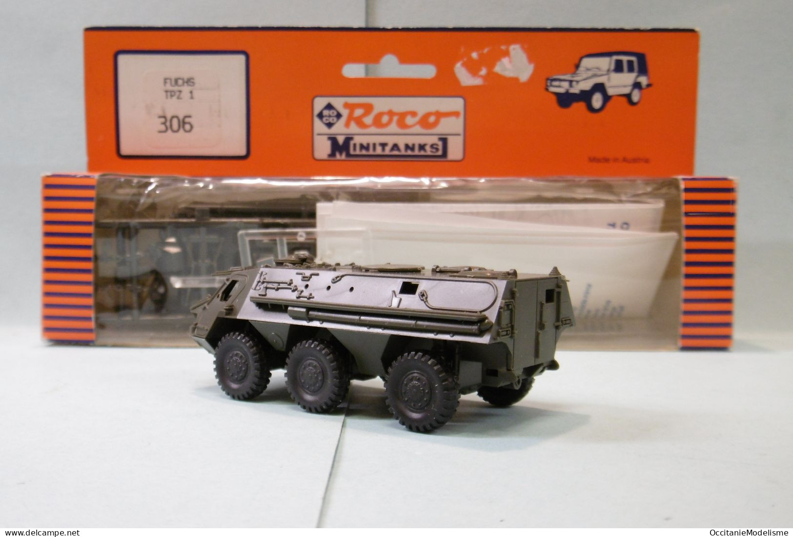 Roco Minitanks - FUCHS TPZ 1 Amphibie Militaire 6x6 Réf. 306 HO 1/87 - Véhicules Routiers