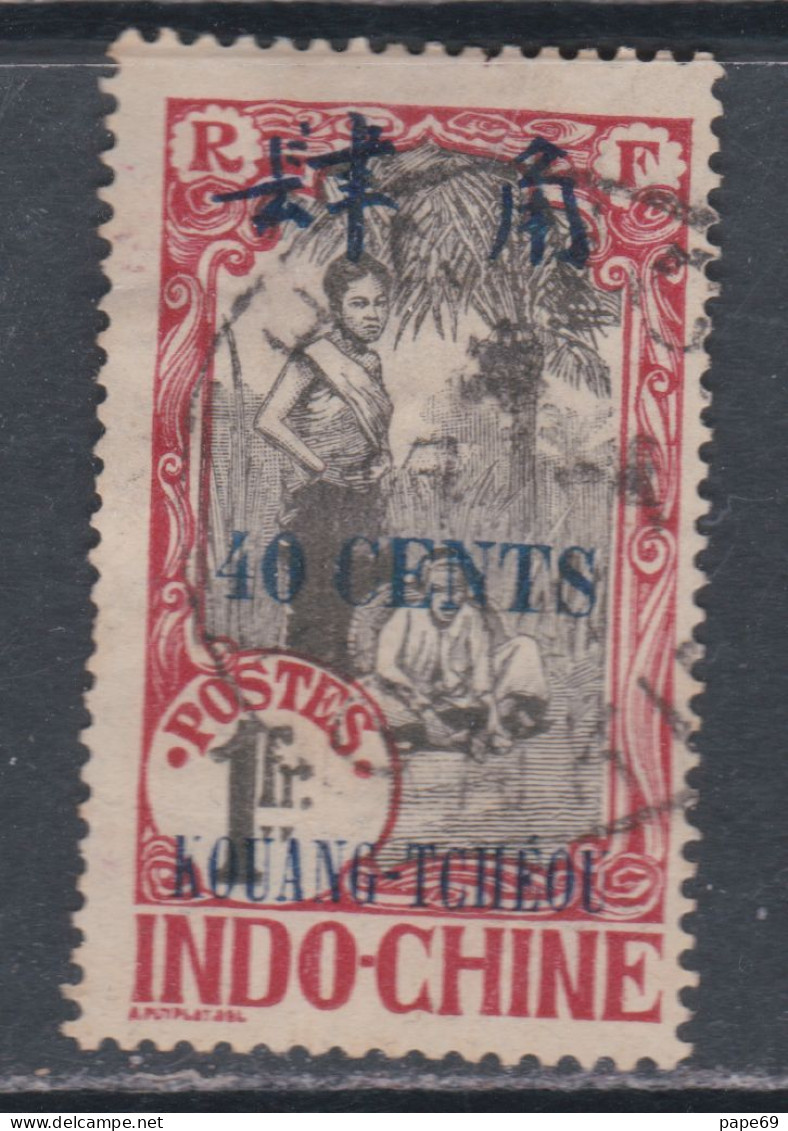 Kouang-Tchéou N° 48 O Timbres D'Indochine Surchargés : 40 C. Sur 1 F. Rose Oblitération Moyenne Sinon TB - Usados