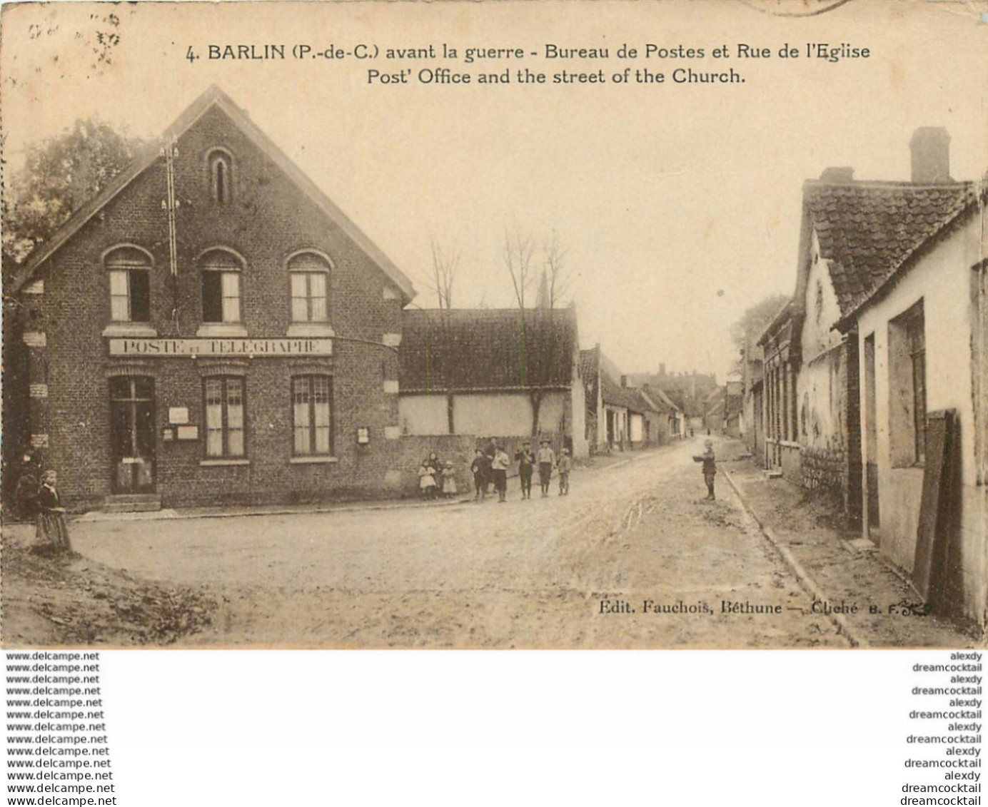 (D) 62 BARLIN. Bureau De Postes Rue De L'Eglise 1928 - Barlin