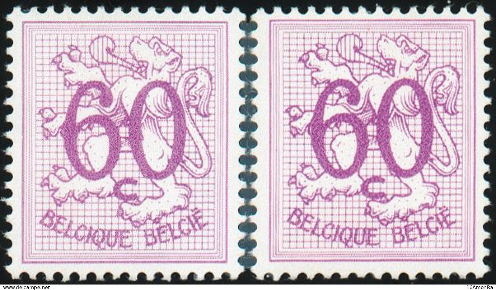 N°1370 P2 Et P2aK - Les 60c. LIONS Sur Papier Blanc En Lilas Vif Et Lilas Rose Pâle. Belle Fraîcheur. COB. 1400 Euros ++ - 1951-1975 Heraldischer Löwe (Lion Héraldique)