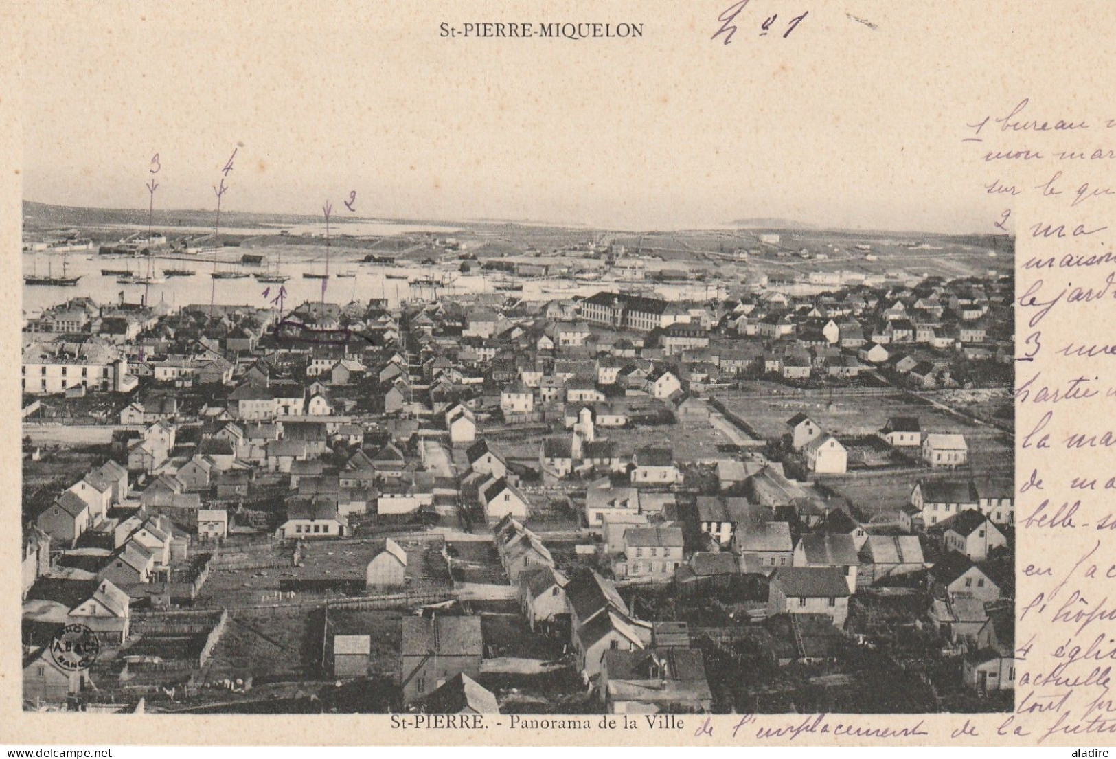 Saint Pierre Et Miquelon - St Pierre - Panorama De La Ville - Carte Postale écrite - Saint-Pierre-et-Miquelon