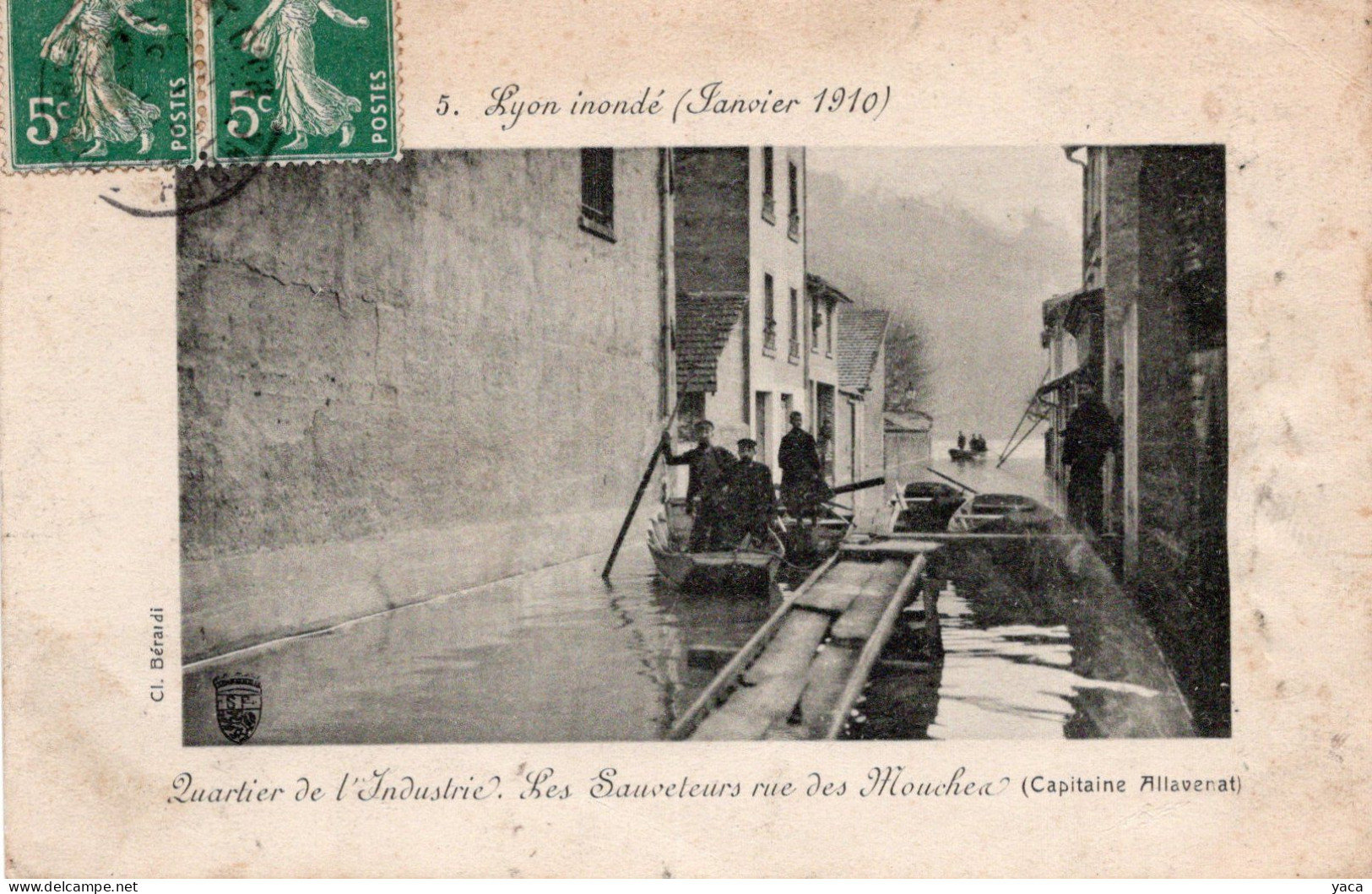 Lyon Inondé 1910 - Quartier De L'industrie  ( Capitaine Allavenat ) - Inondations
