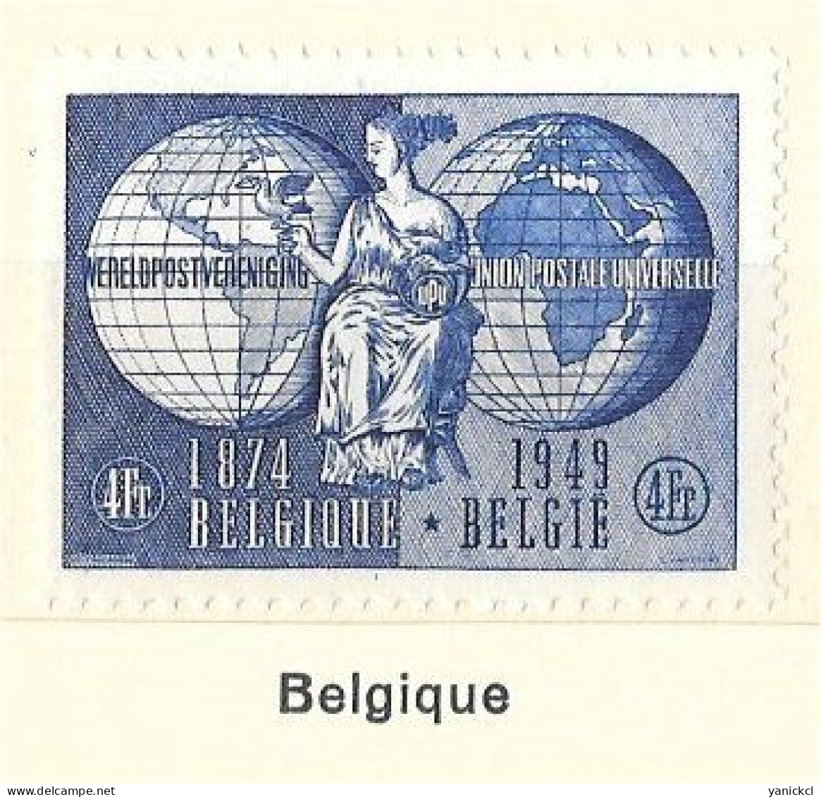 U.P.U. - Belgique - 75e Anniversaire De L' U.P.U. - (1 Valeur) - 1949  - Y & T N° 812** - 1948 Exportación