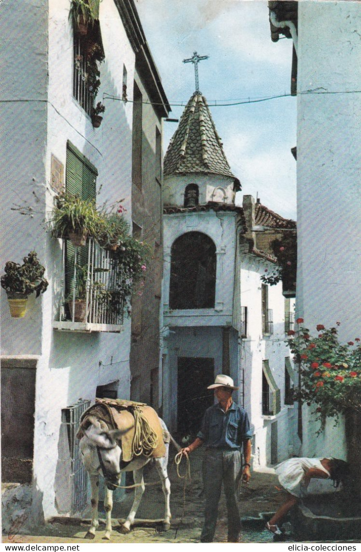 ESPAGNE, Carte Postale Non Circulée Pas. Image : Lanjarón. Grenade, Calle De La Virgen Del Pilar. Chapelle En Arrière-pl - Kirchen U. Kathedralen