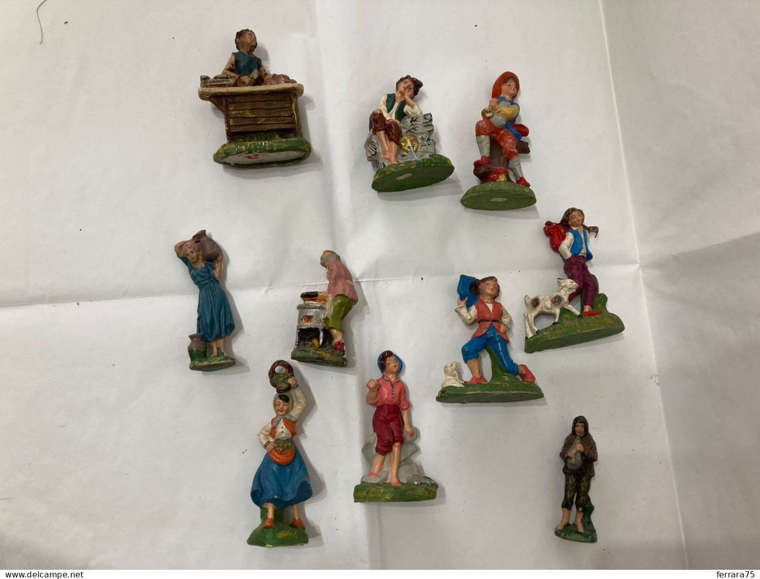 LOTTO N.10 STATUINE PRESEPE NATALE VARIE GESSO CARTAPESTA. - Other & Unclassified