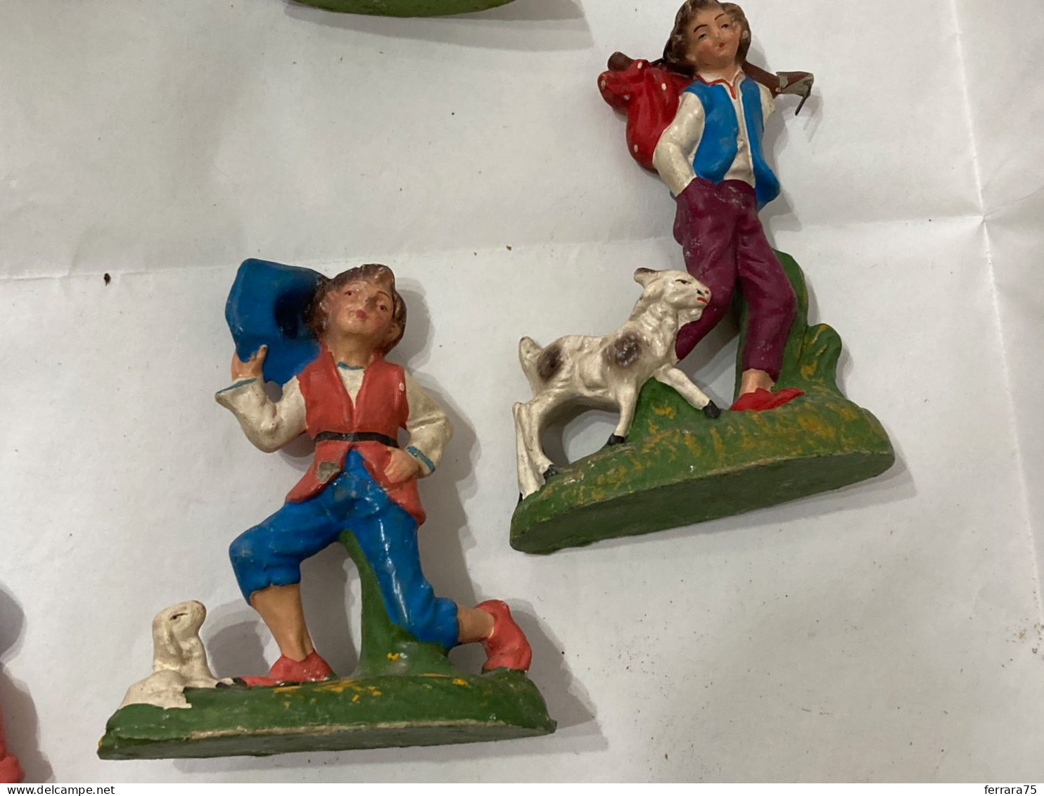 LOTTO N.10 STATUINE PRESEPE NATALE VARIE GESSO CARTAPESTA. - Andere & Zonder Classificatie