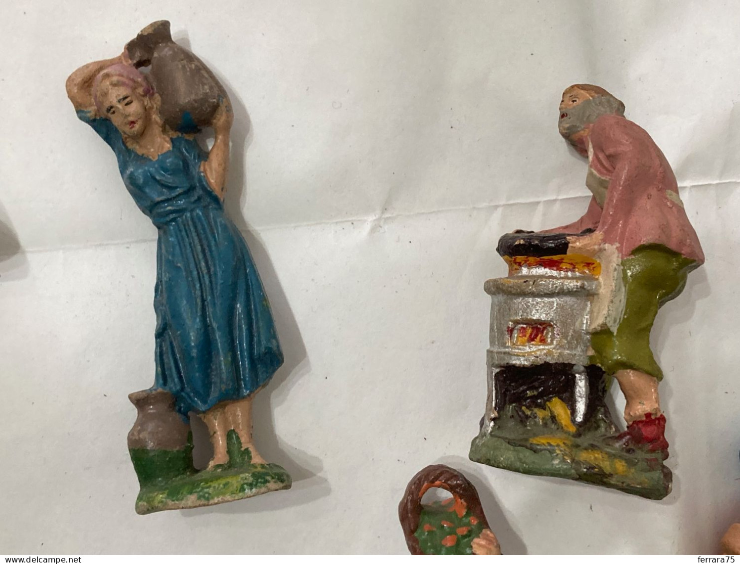 LOTTO N.10 STATUINE PRESEPE NATALE VARIE GESSO CARTAPESTA. - Altri & Non Classificati