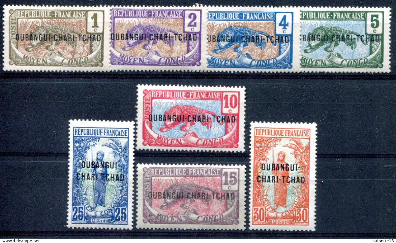 Oubangui      1/6 ** -  8/9 ** - Unused Stamps