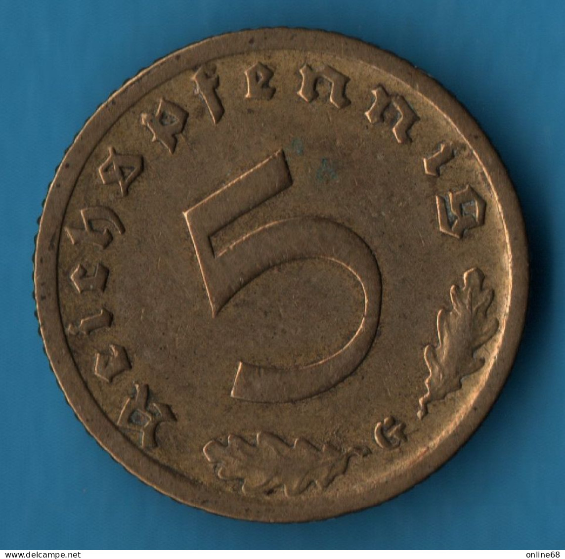 DEUTSCHES REICH 5 REICHSPFENNIG 1937 G KM# 91 Svastika - 5 Reichspfennig