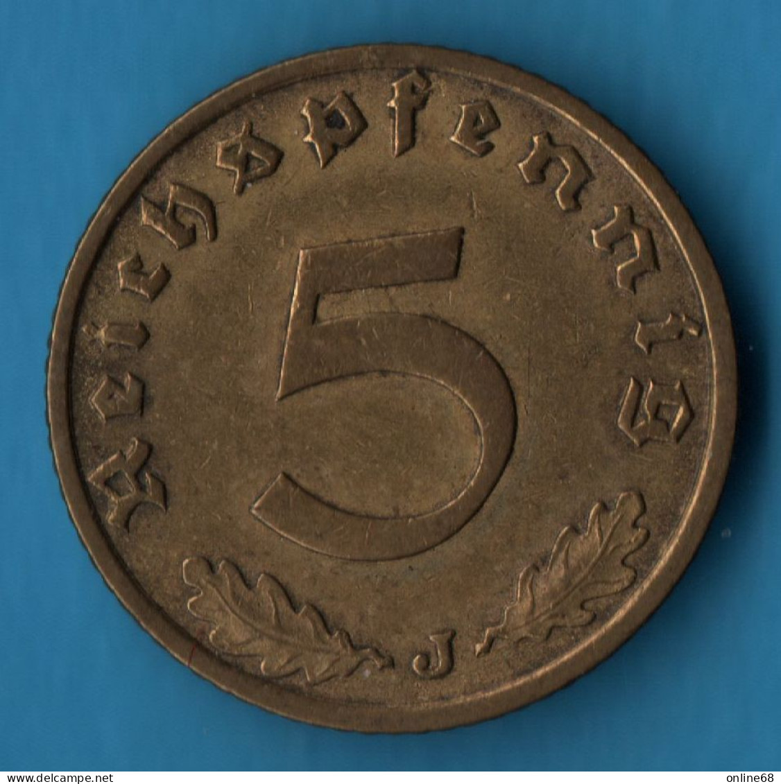 DEUTSCHES REICH 5 REICHSPFENNIG 1937 J KM# 91 Svastika - 5 Reichspfennig