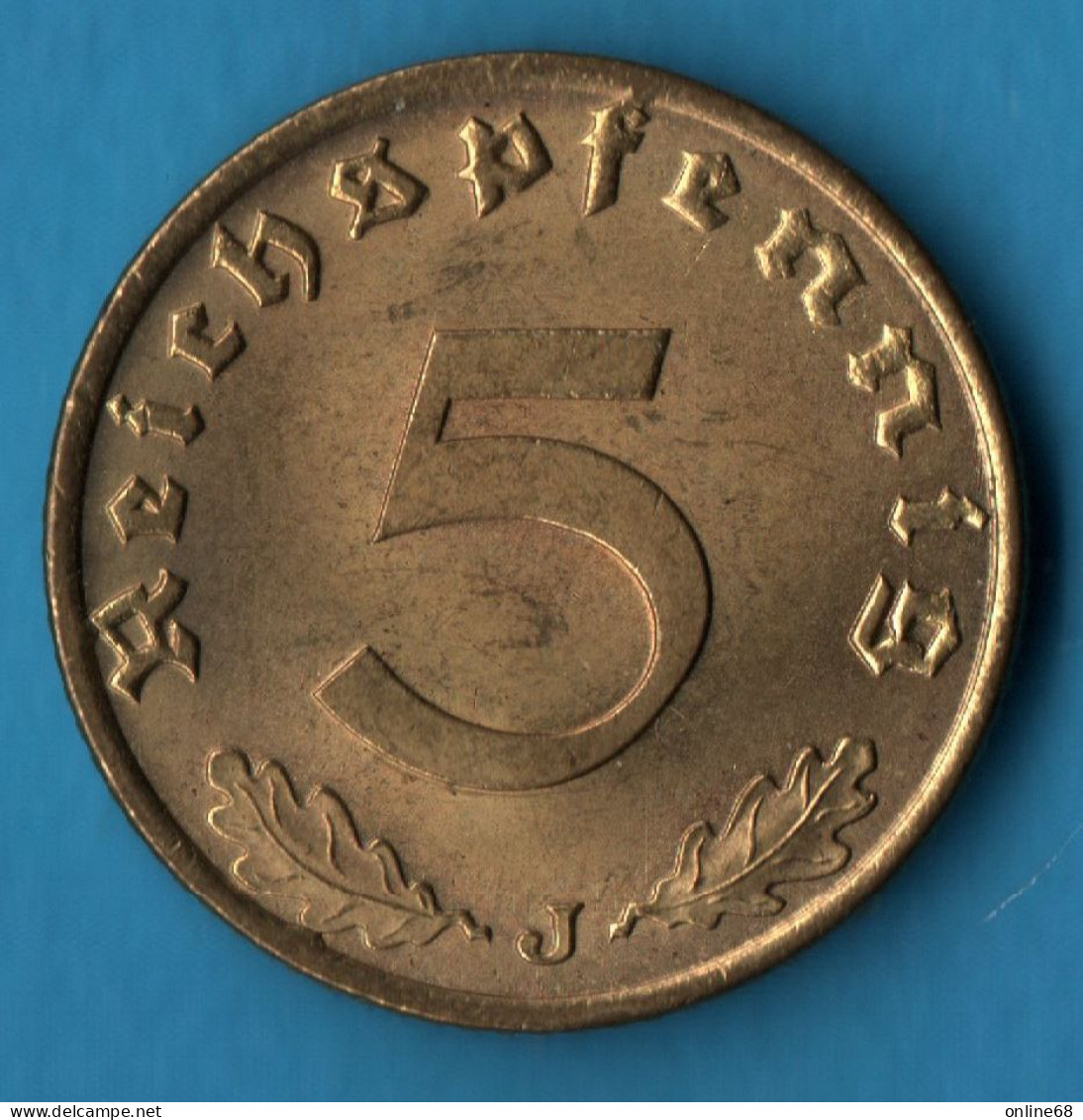 DEUTSCHES REICH 5 REICHSPFENNIG 1939 J KM# 91 Svastika - 5 Reichspfennig