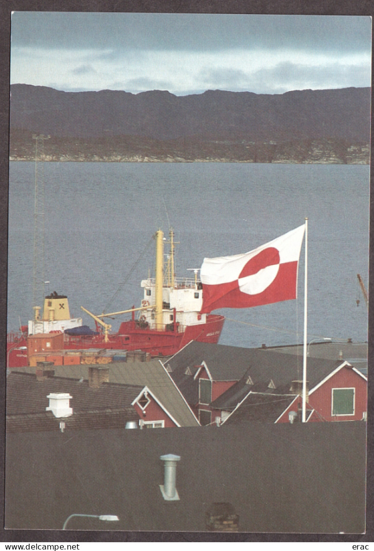 Groenland - Carte Postale - Drapeau - Groenlandia