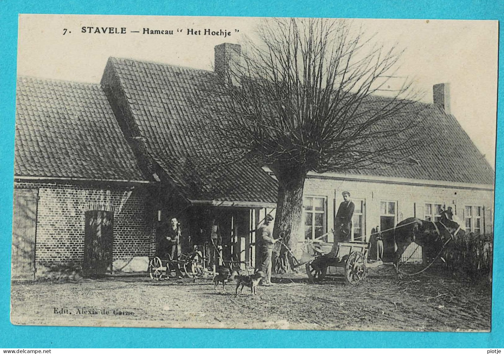 * Stavele - Alveringem (West Vlaanderen) * (Edit Alexis De Garne, Nr 7) Hameau Het Hoehje, Ferme, Animée, Chien, Cheval - Alveringem